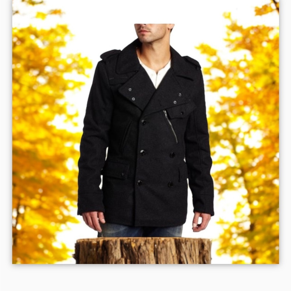 Jack&Jones Romeo WoolCoat -fully lined -detail!-heavy-pockets-EUC-Sz L 😍… - Picture 6 of 15